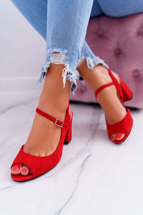 Жіночі босоніжки на шпильці Sergio Leone SK808 Red Dali