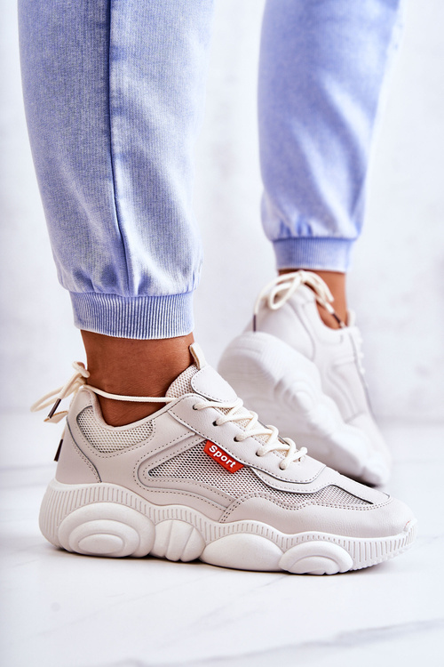 Жіночі кросівки Спортивне взуття з сіткою бежеві Sallis