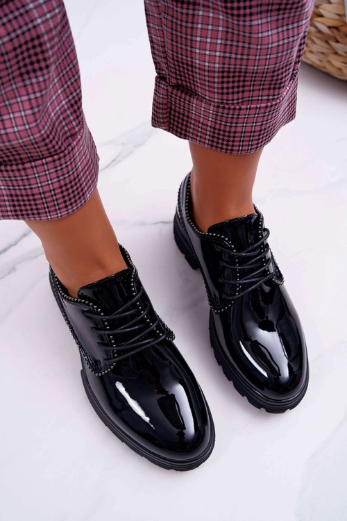 Жіночі лаковані чорні туфлі So What