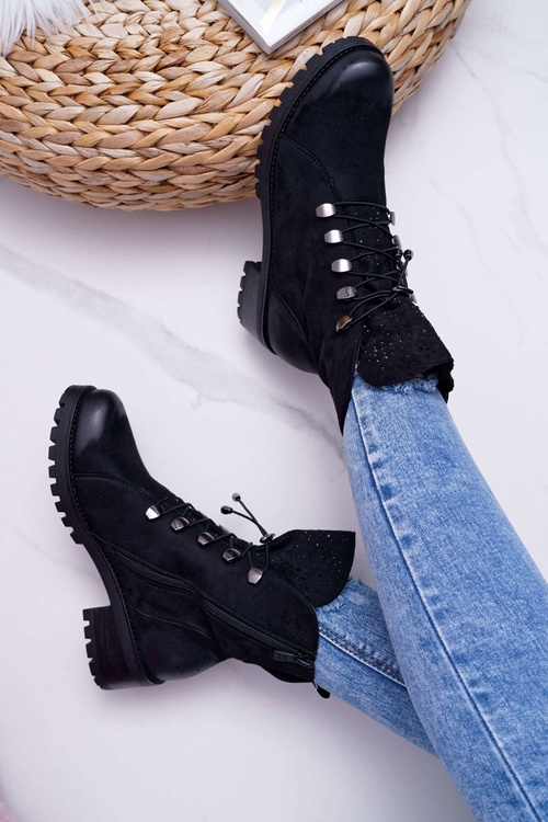 Жіночі високі чоботи чорні Barski 18-52