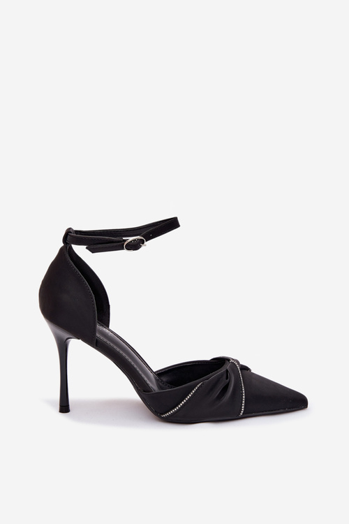 Високі підбори з кришталями Чорна Катліна