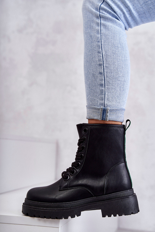 Жіночі шкіряні чоботи Workers Light Black Denila