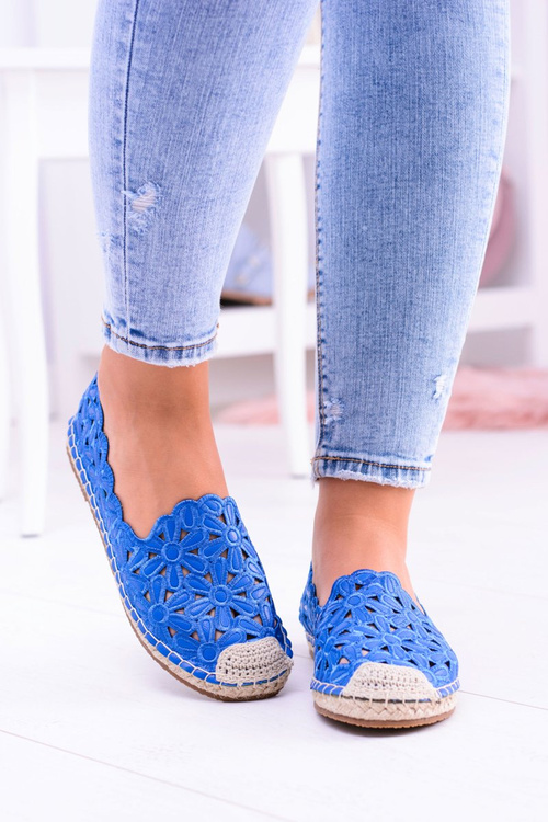 Жіночі балерини Lu Boo Темно-сині еспадрільї з квітами Macarena