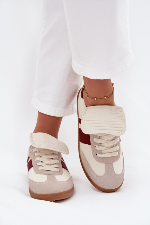 Низькі Жіночі Кросівки З Загнутим Язичком Бордові Ardira