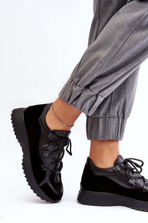 Жіноче шкіряне спортивне взуття M01/2 Zazoo Black