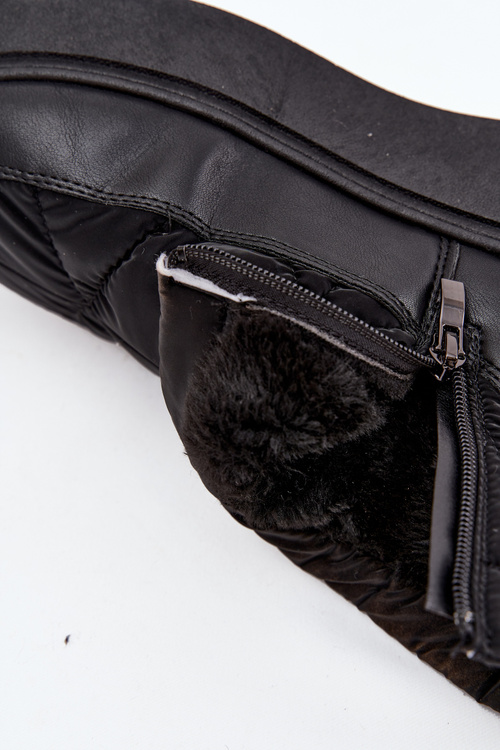 Жіночі зимові черевики на платформі з хутром чорні Tahlira