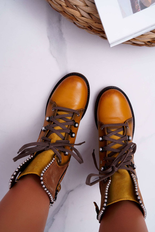 Жіночі шкіряні чоботи Чоботи Maciejka Yellow 3623A-07