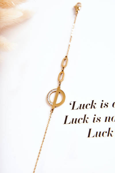 Жіночий Браслет З Орнаментом і Цирконієвим Золотом