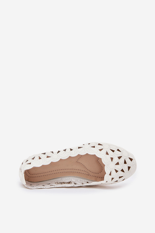 Перфоровані Дитячі Балерини З Блискітками Білі Зиндіра