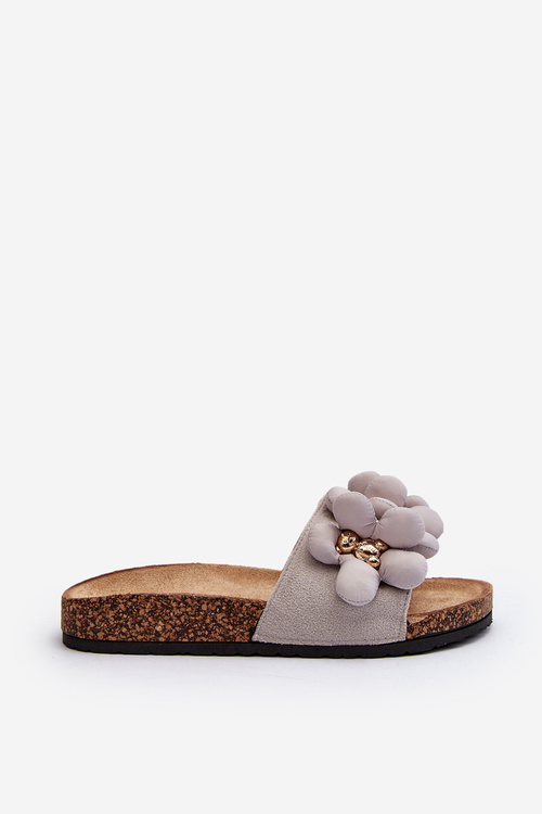 Жіночі сірі босоніжки з прикрасами Bunlia