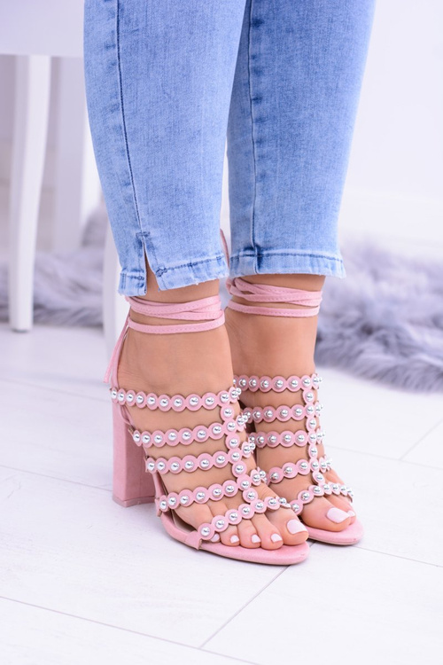 Рожеві жіночі босоніжки на шпильці Ysmira