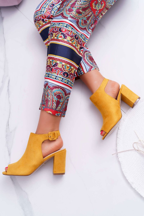 Жіночі босоніжки на шпильці з відкритим носком, жовті Esta