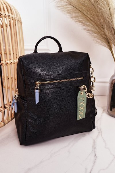 Жіночий шкіряний рюкзак NOBO NBAG-K1800 Czarny