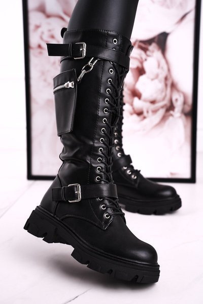 Жіночі утеплені високі чоботи зі знімною сумкою Black Brooklyn