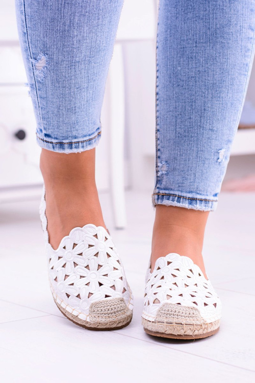 Жіночі білі еспадрільї Lu Boo Balerina з квітами Macarena