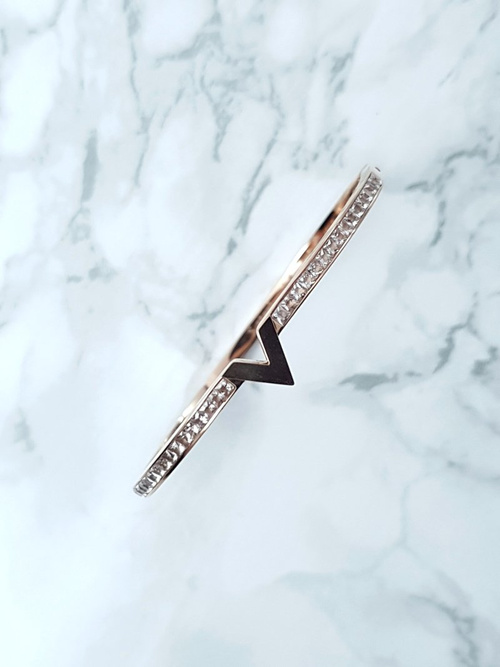 Жіночий сталевий браслет Zirconia Pink Gold Milo