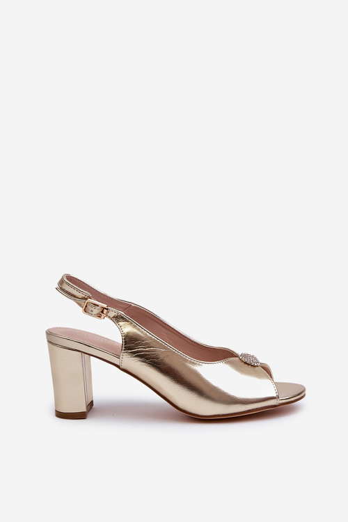 Елегантні босоніжки на підборах із золотим декором Trasea