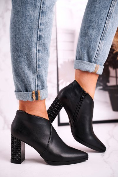 Чоботи жіночі на підборах Sergio Leone чорні BT497