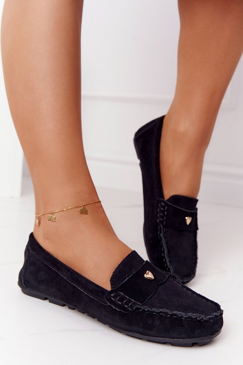 Жіночі замшеві лофери S.Barski чорні