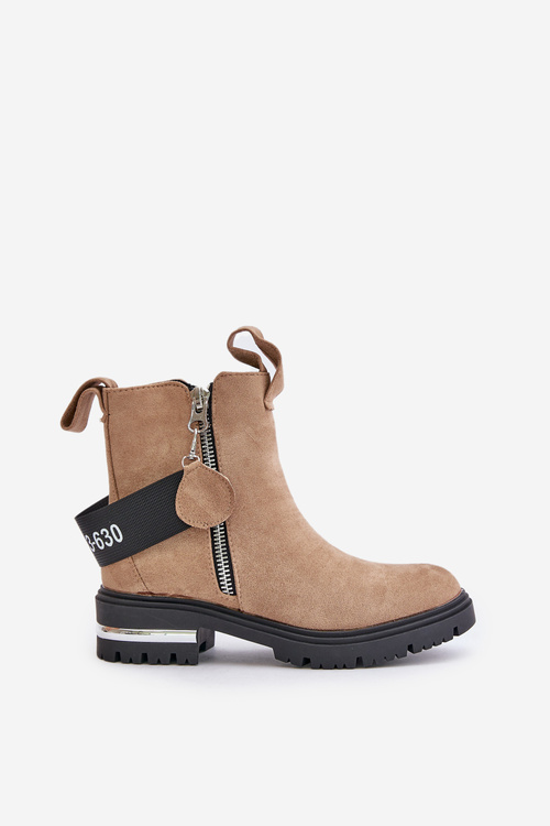 Жіночі теплі чоботи на блискавці Calvaro коричневого кольору