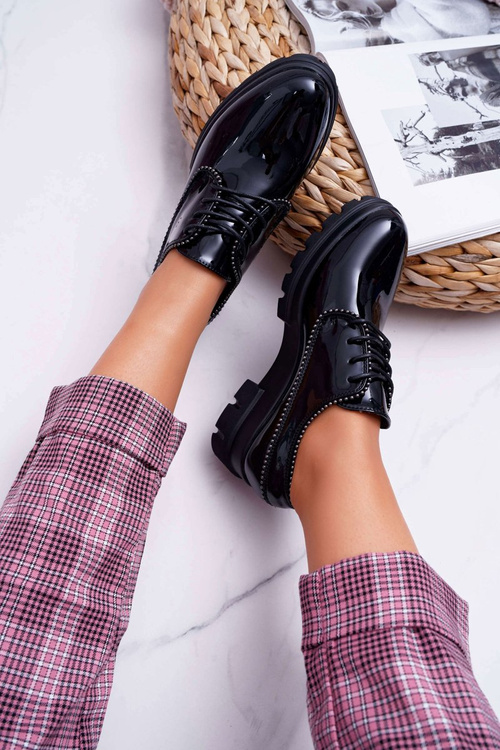 Жіночі лаковані чорні туфлі So What