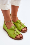 Жіночі шкіряні балетки Zazoo 2660 Лайм