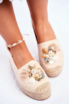 Жіночі еспадрільї на платформі лляні бежеві Denver