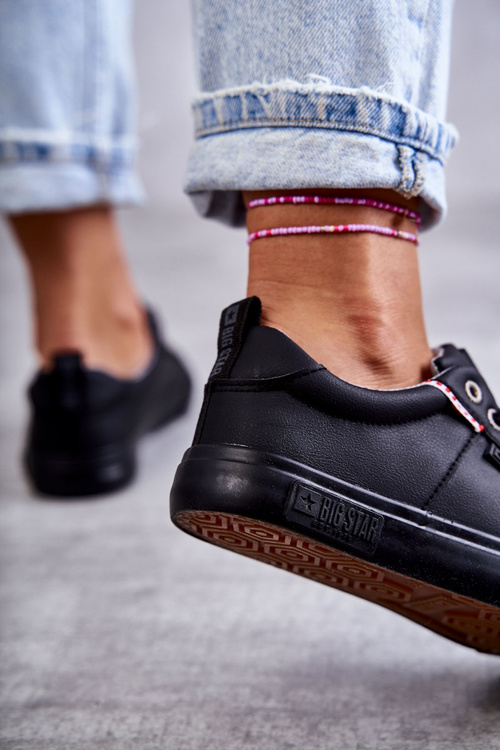 Жіночі низькі шкіряні кросівки Big Star KK274006 Чорні