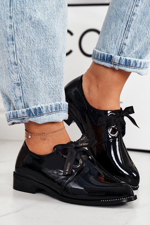 Жіночі броги Laura Messi 2044 лаковані чорні