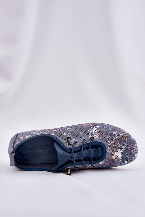 Жіночі Шкіряні Човники З Природної Шкіри З Малюнком Artiker 56C2691 Сині