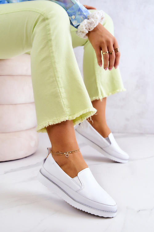 Жіночі шкіряні сліпони S.Barski білі