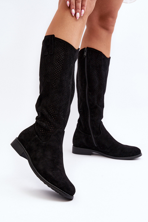 S.Barski HY66-139 Чорні жіночі черевики на шнурівці