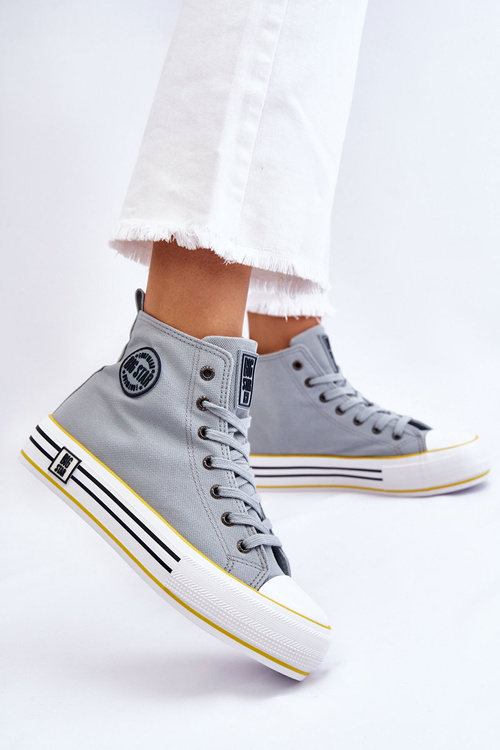 Жіночі високі текстильні кросівки на платформі Big Star LL274188 Світло-блакитні