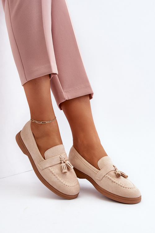 Жіночі замшеві мокасини бежеві Dansitu