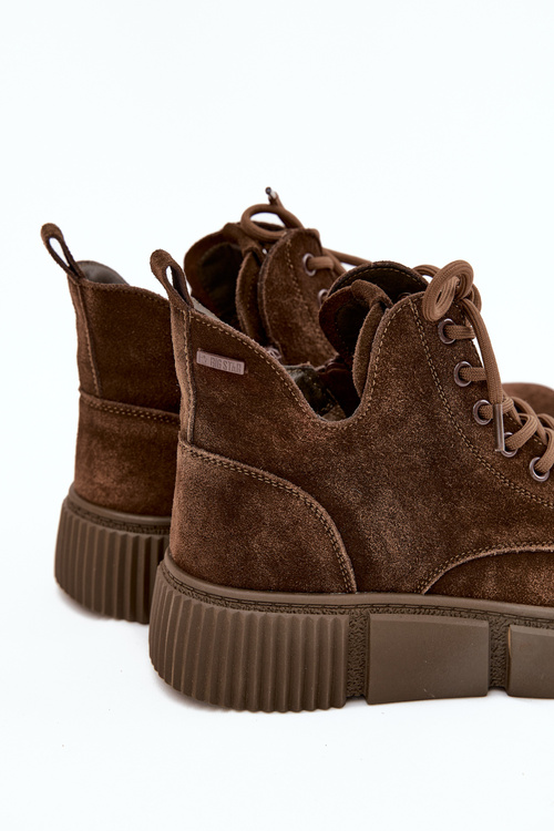 Замшеві Низькі Жіночі Чоботи На Платформі Big Star SS274595 Коричневі