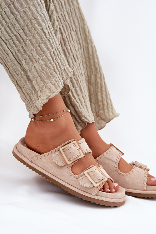 Жіночі Сандалі З Пряжками І Декоративним Оздобленням Бежеві Visley