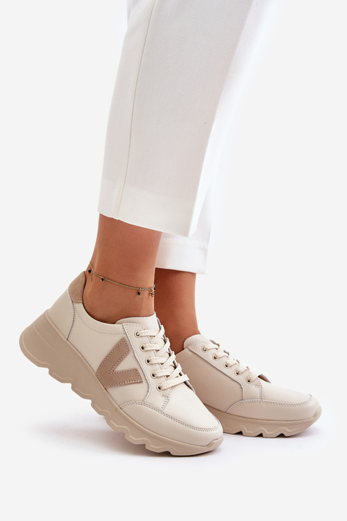 Жіноче шкіряне спортивне взуття Vinceza 7918 Beige