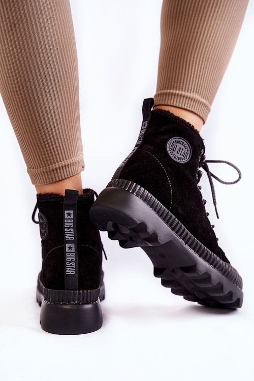 Замшеві теплі черевики Big Star KK274522 Чорні