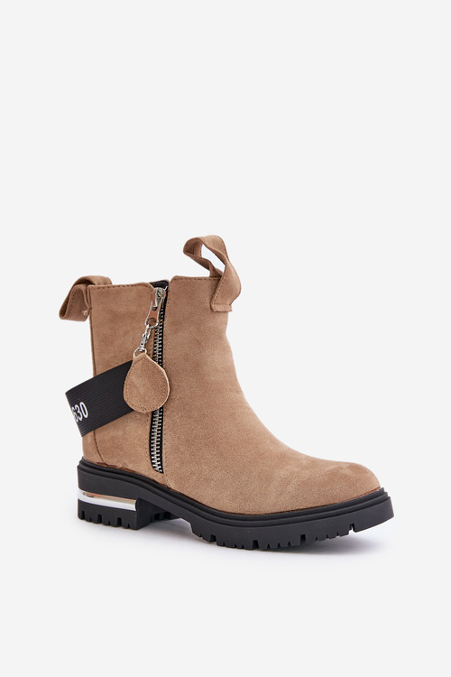 Жіночі теплі чоботи на блискавці Calvaro коричневого кольору