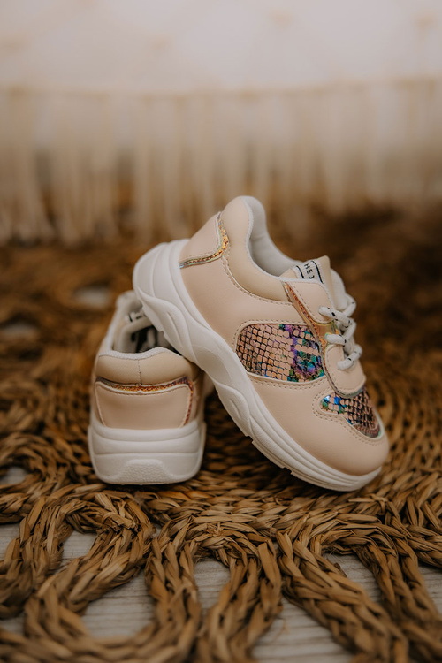 Шкіряне спортивне взуття Snakeskin Pink Gabbie