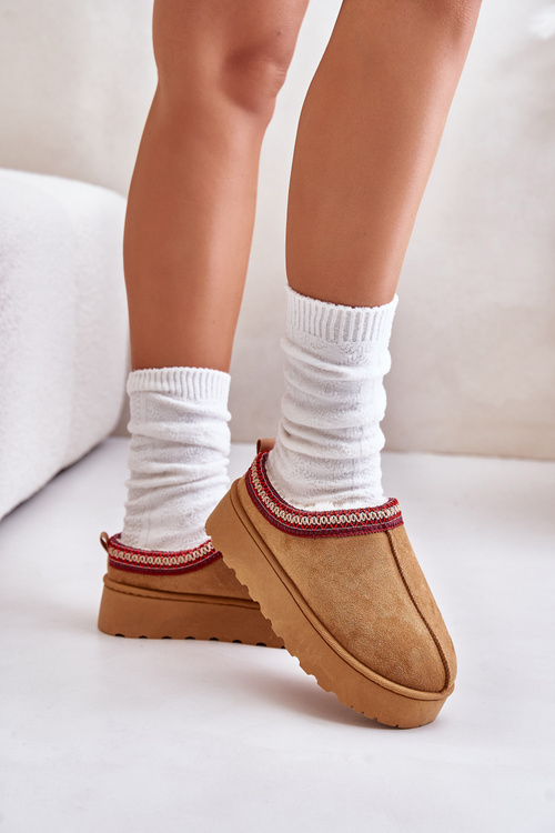 Жіночі зимові черевики на платформі, утеплені хутром Camel Remenia