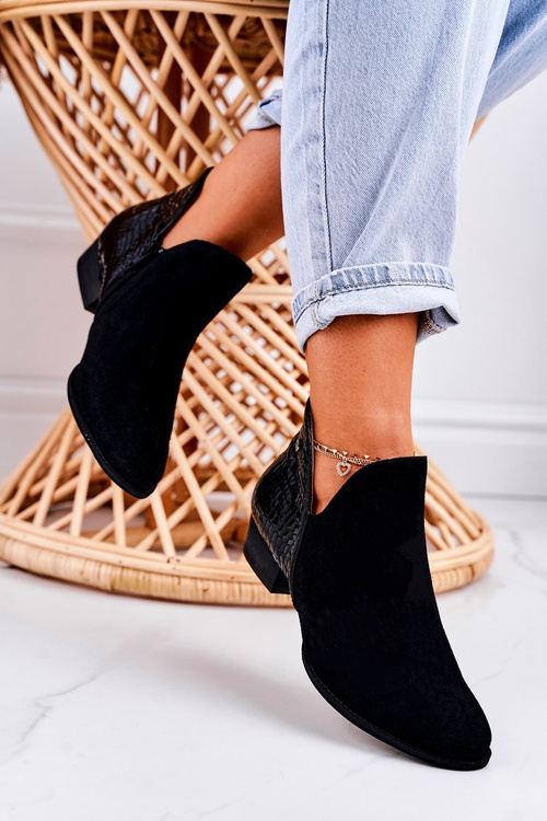 Жіночі шкіряні черевики Maciejka лаковані чорні тварини 04091-72