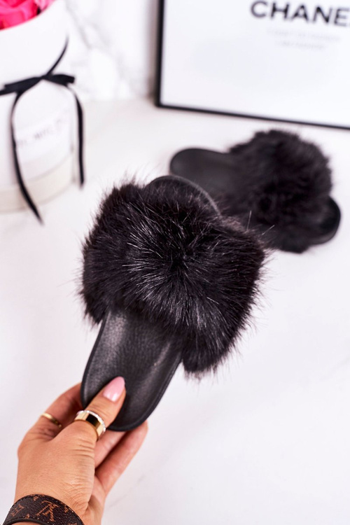 Дитячі тапочки з хутром Black Fashionista