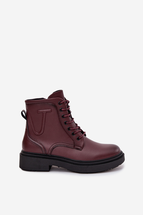 Теплі жіночі ботинки з натуральної шкіри Sergio Leone BT25248-S бордові