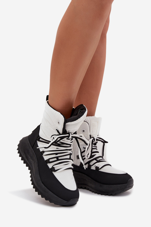 Жіночі Зимові Черевики На Застібку Big Star SS274060 Біло-Чорні