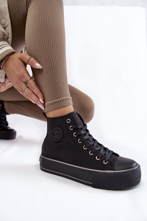 Жіночі високі утеплені кросівки Big Star KK274173 Чорні