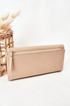 Великий жіночий гаманець з магнітом бежевий