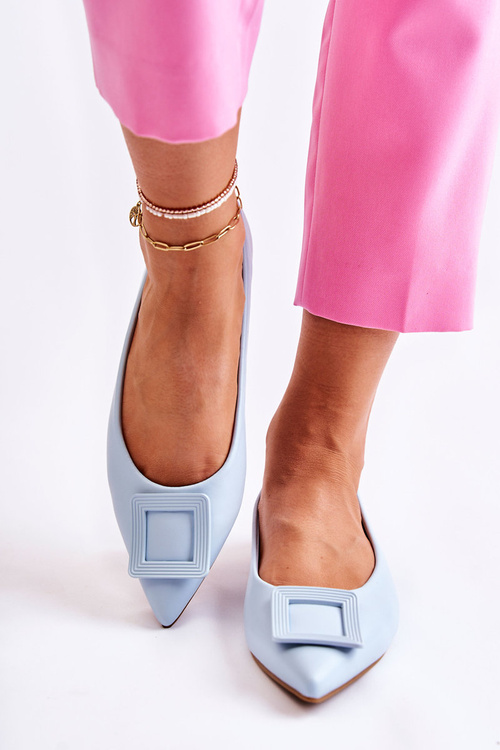 Шкіряні балетки з орнаментом шпіц Blue Simone