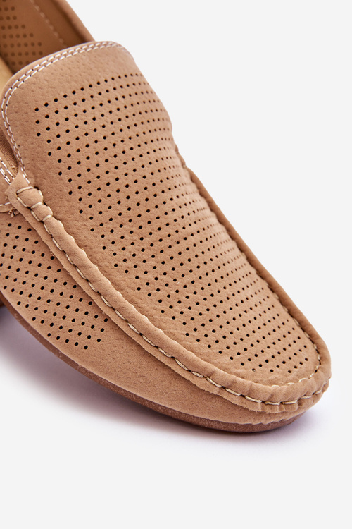 Чоловічі класичні замшеві лофери бежеві Felixo