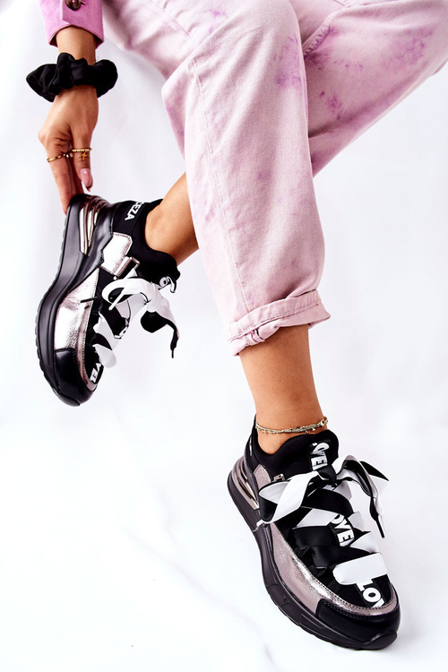 Спортивні кросівки Взуття чорно-сріблясте Dexla